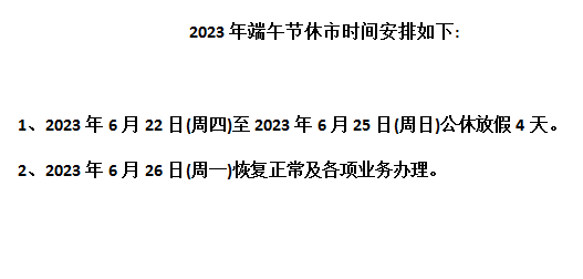 2023云茶班章农产品现货购销市场端午节放假公告
